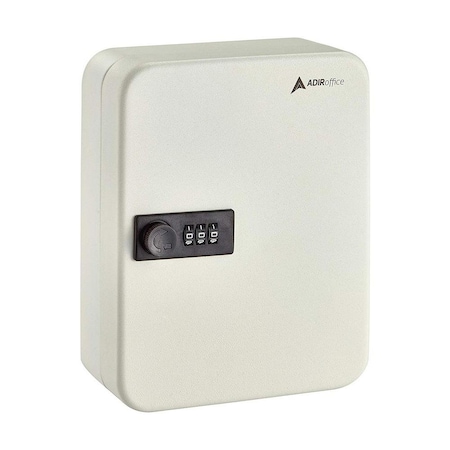 Adiroffice 30-Key Steel Secure Key Cabinet with Combination Lock in White ADI682-30-WHI-MK